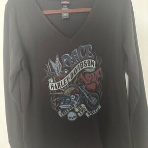 Harley-Davidson Black Waffle Knit Shirt